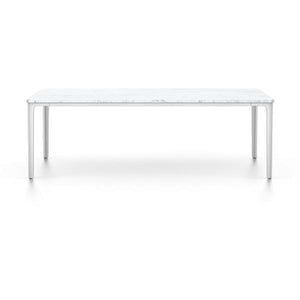 Plate Rectangular Table Coffee Tables Vitra 44.5"L x 28" W - Carrara Marble Top - White Base 