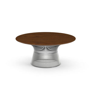 Platner 36" Coffee Table Coffee Tables Knoll Polished Nickel Light Oak 