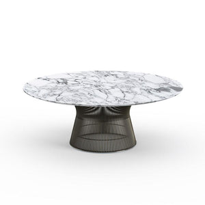 Platner 42" Coffee Table Coffee Tables Knoll Metallic Bronze Arabescato marble, Satin finish 