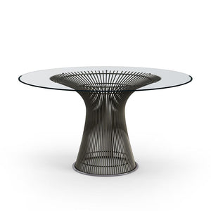 Platner Dining Table Dining Tables Knoll Metallic Bronze Clear Glass 