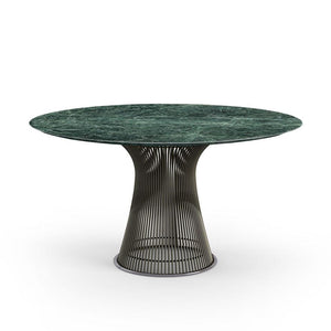 Platner Dining Table Dining Tables Knoll Metallic Bronze Verde Alpi marble, Satin finish 