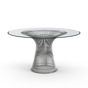 Platner Dining Table Dining Tables Knoll Polished Nickel Clear Glass 