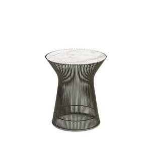 Platner Side Table side/end table Knoll Metallic Bronze Calacatta marble, Satin finish 
