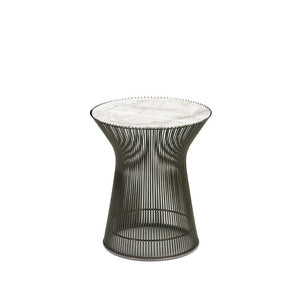Platner Side Table side/end table Knoll Metallic Bronze Calacatta marble, Shiny finish 