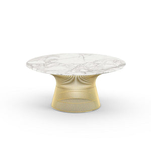 Platner Coffee Table - 36" in Gold Coffee Tables Knoll 18K Gold plated Calacatta marble, Satin finish 