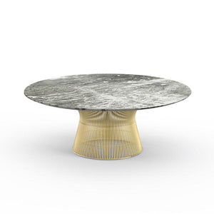 Platner Coffee Table - 42" in Gold Coffee Tables Knoll 18K Gold plated Grey marble, Shiny finish 