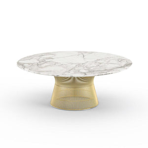 Platner Coffee Table - 42" in Gold Coffee Tables Knoll 18K Gold plated Calacatta marble, Satin finish 