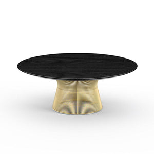Platner Coffee Table - 42" in Gold Coffee Tables Knoll 18K Gold plated Ebonized Walnut 