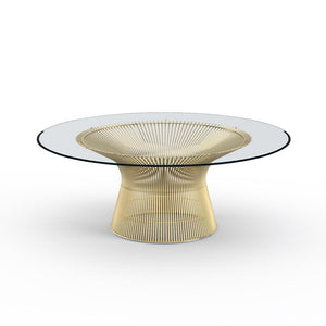 Platner Coffee Table - 42" in Gold Coffee Tables Knoll 18K Gold plated Clear Glass 