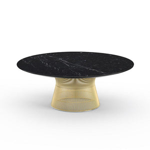 Platner Coffee Table - 42" in Gold Coffee Tables Knoll 18K Gold plated Nero Marquina marble, Satin finish 