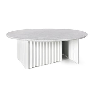 Plec Round Coffee Table Coffee Tables RS Barcelona Large White Carrara Marble 
