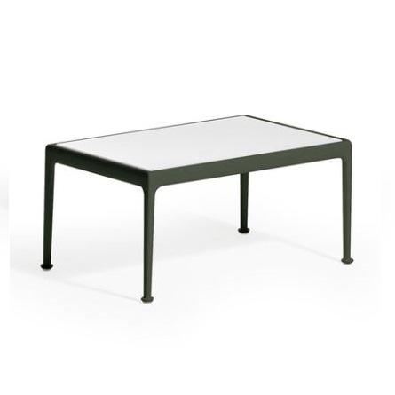 Richard Schultz 1966 Rectangular Coffee Table Coffee Tables Knoll Green 32" x 20"/White Porcelain Top