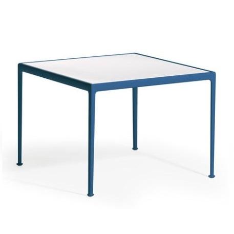 Richard Schultz 1966 Square Dining Table Dining Tables Knoll Blue 28" x 28"/White Porcelain Top