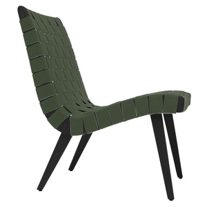 Risom Lounge Chair lounge chair Knoll Ebonized Maple Khaki Cotton Webbing 
