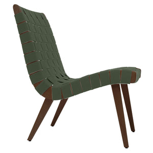 Risom Lounge Chair lounge chair Knoll Light Walnut +$51.00 Khaki Cotton Webbing 