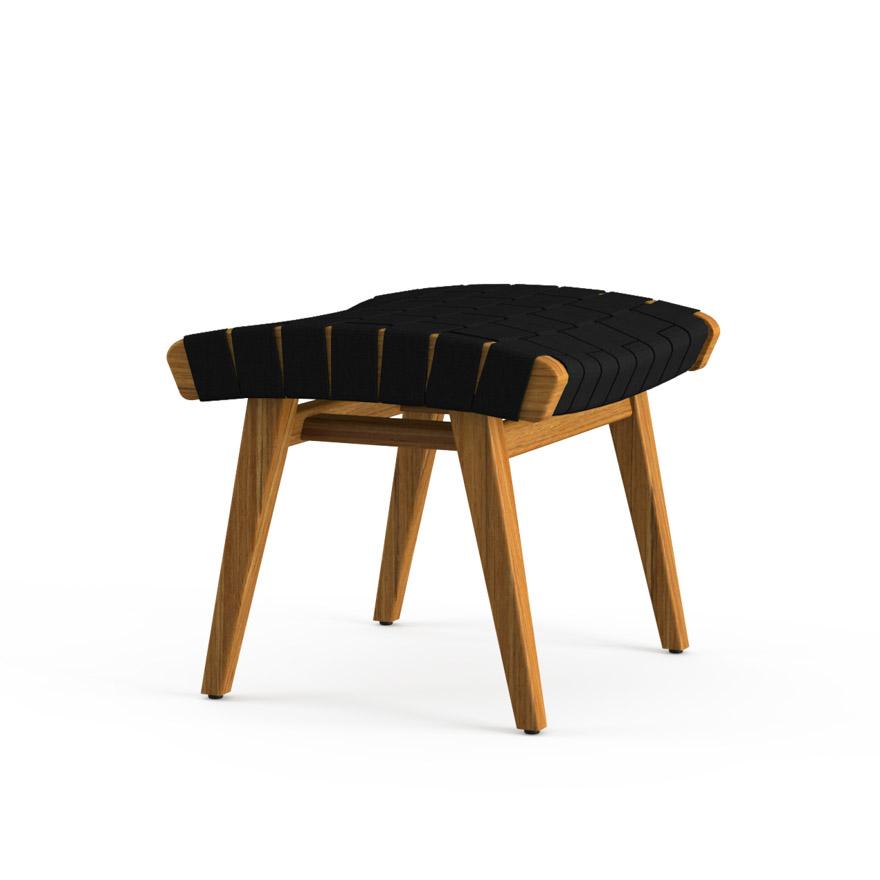 Risom Outdoor Ottoman Outdoors Knoll Carbon Sunbrella Webbing