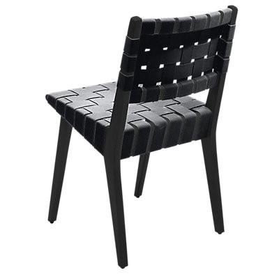 Risom Side Chair with Webbed Back Side/Dining Knoll Ebonized Maple Black Cotton Webbing