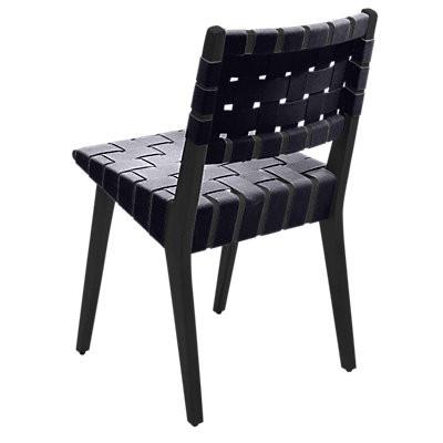 Risom Side Chair with Webbed Back Side/Dining Knoll Ebonized Maple Navy Cotton Webbing