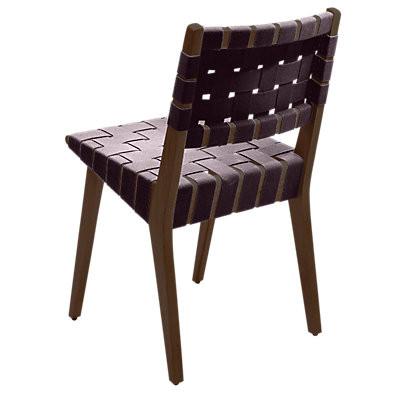 Risom Side Chair with Webbed Back Side/Dining Knoll Light Walnut Aubergine Cotton Webbing