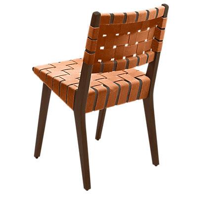 Risom Side Chair with Webbed Back Side/Dining Knoll Light Walnut Nutmeg Nylon Webbing