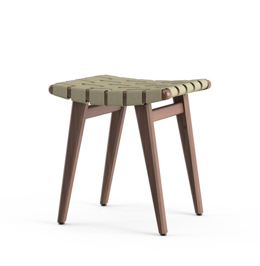 Risom Stool Stools Knoll Light Walnut +$22.00 Antique Beige Sunbrella