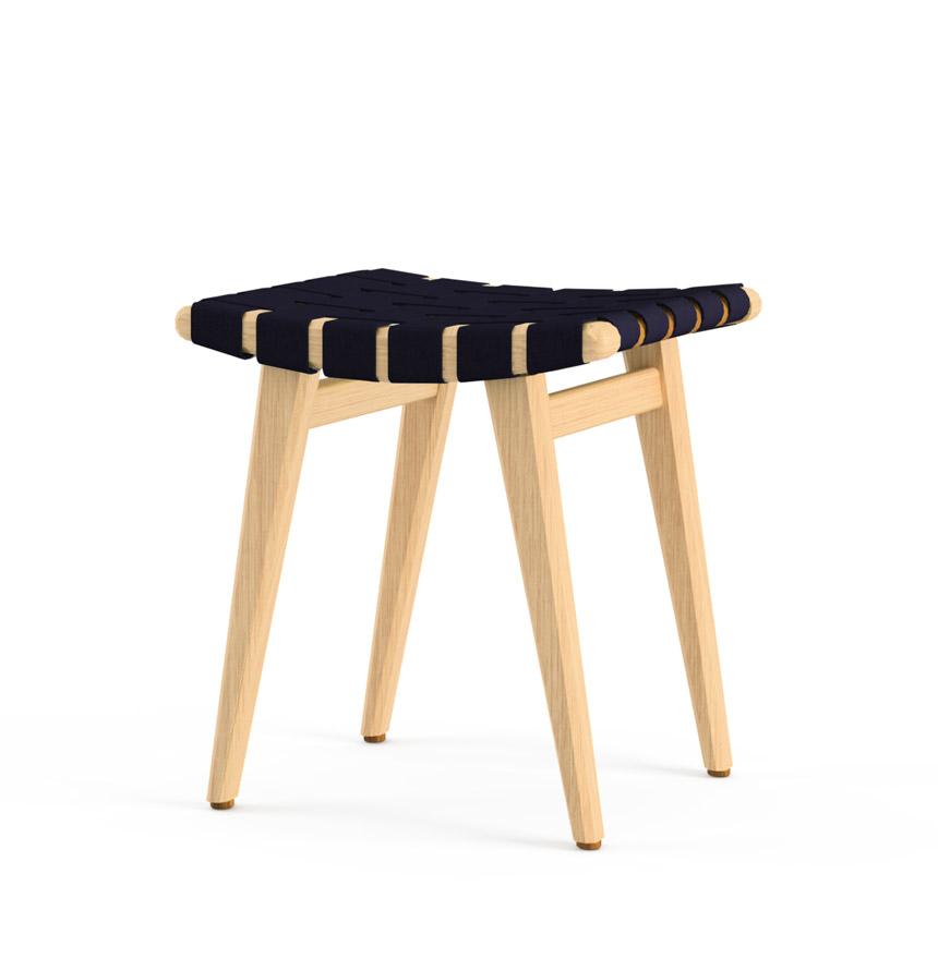 Risom Stool Stools Knoll Clear Maple Navy Sunbrella