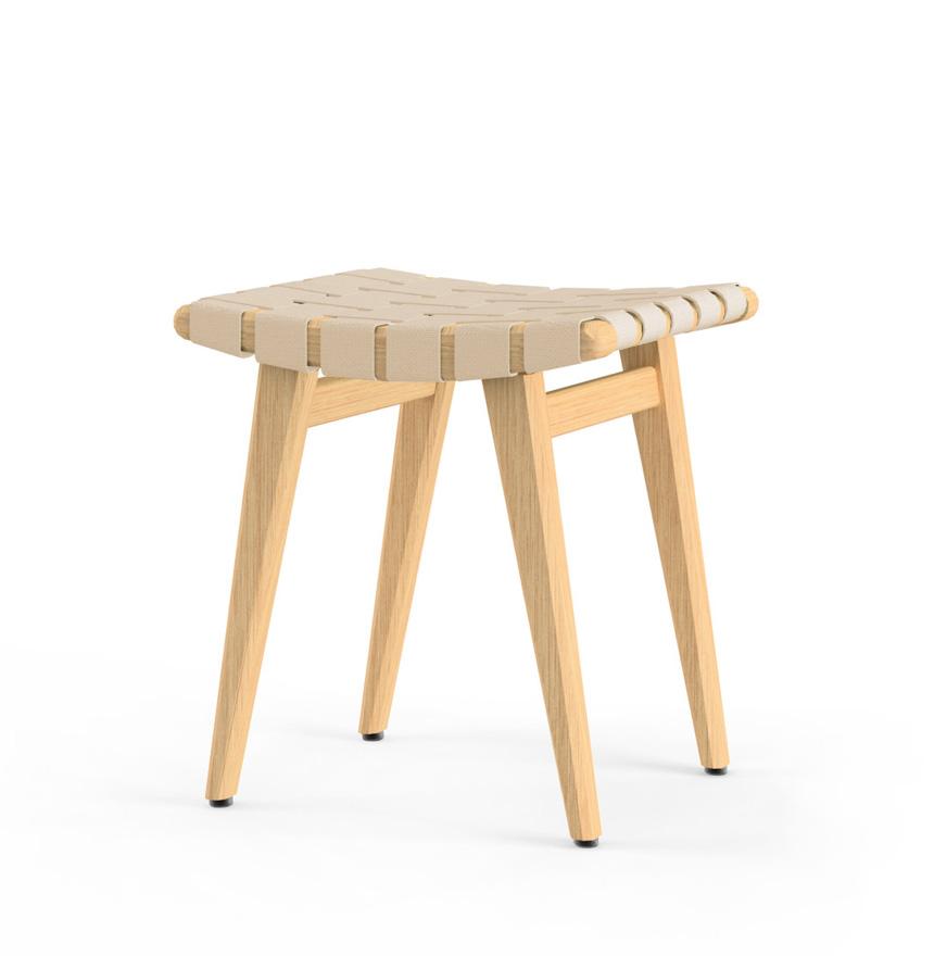 Risom Stool Stools Knoll Clear Maple Flax Cotton