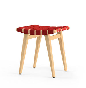 Risom Stool Stools Knoll Clear Maple Red Cotton 