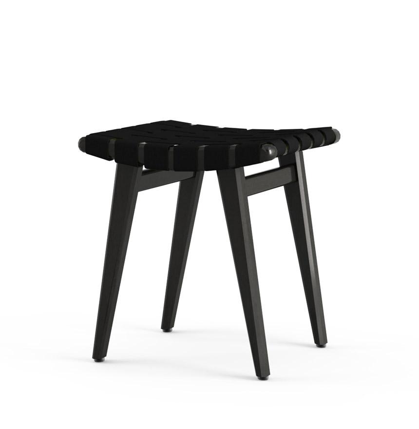 Risom Stool Stools Knoll Ebonized Maple Carbon Sunbrella
