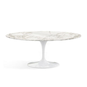Saarinen 72" Oval Dining Table Dining Tables Knoll White Calacatta marble, Shiny finish 