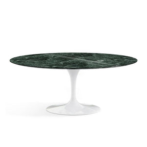Saarinen 72" Oval Dining Table Dining Tables Knoll White Verde Alpi marble, Shiny finish 