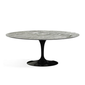Saarinen 72" Oval Dining Table Dining Tables Knoll Black Grey marble, Satin finish 