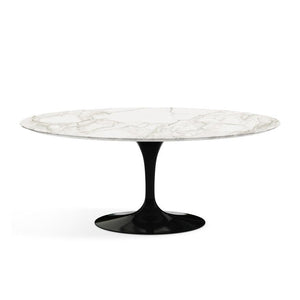 Saarinen 72" Oval Dining Table Dining Tables Knoll Black Calacatta marble, Satin finish 