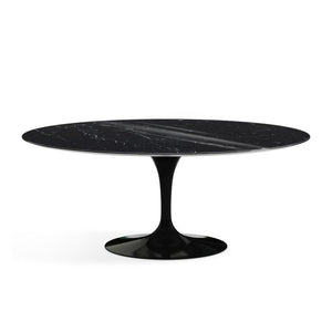 Saarinen 72" Oval Dining Table Dining Tables Knoll Black Nero Marquina marble, Shiny finish 