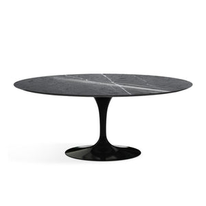 Saarinen 72" Oval Dining Table Dining Tables Knoll Black Grigio Marquina marble, Shiny finish 