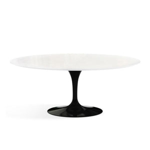 Saarinen 72" Oval Dining Table Dining Tables Knoll Black Vetro Bianco 