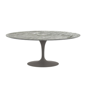 Saarinen 72" Oval Dining Table Dining Tables Knoll Grey Grey marble, Satin finish 
