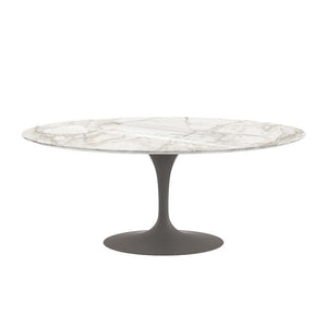 Saarinen 72" Oval Dining Table Dining Tables Knoll Grey Calacatta marble, Shiny finish 