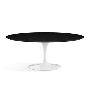 Saarinen 72" Oval Dining Table Dining Tables Knoll White Black laminate, Satin finish 