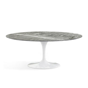 Saarinen 72" Oval Dining Table Dining Tables Knoll White Grey marble, Shiny finish 