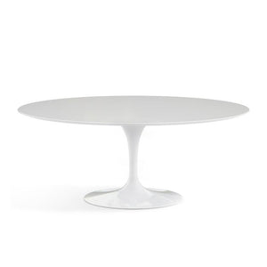 Saarinen 72" Oval Dining Table Dining Tables Knoll White White laminate, Satin finish 