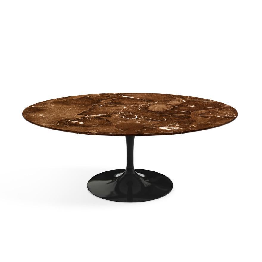 Saarinen Coffee Table - 42” Oval Dining Tables Knoll Black Espresso marble, Satin finish