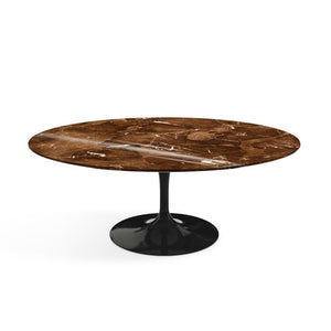Saarinen Coffee Table - 42” Oval Dining Tables Knoll Black Espresso marble, Shiny finish 