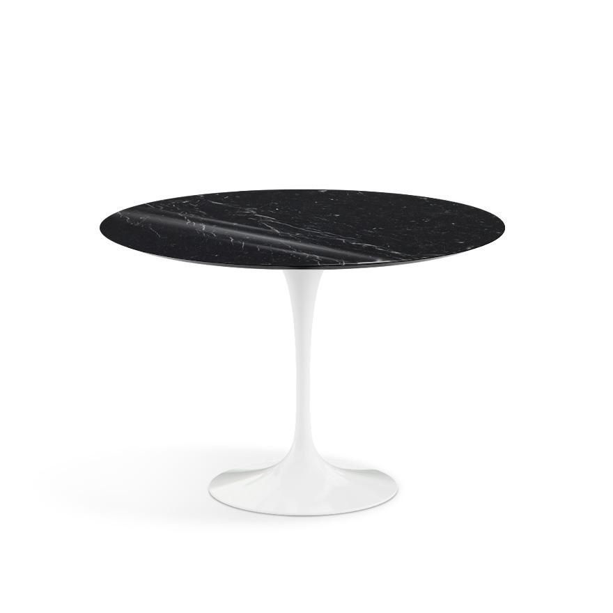 Saarinen 42" Round Dining Table Dining Tables Knoll White Nero Marquina Coated Marble