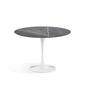 Saarinen 42" Round Dining Table Dining Tables Knoll White Grigio Marquina marble, Shiny finish 