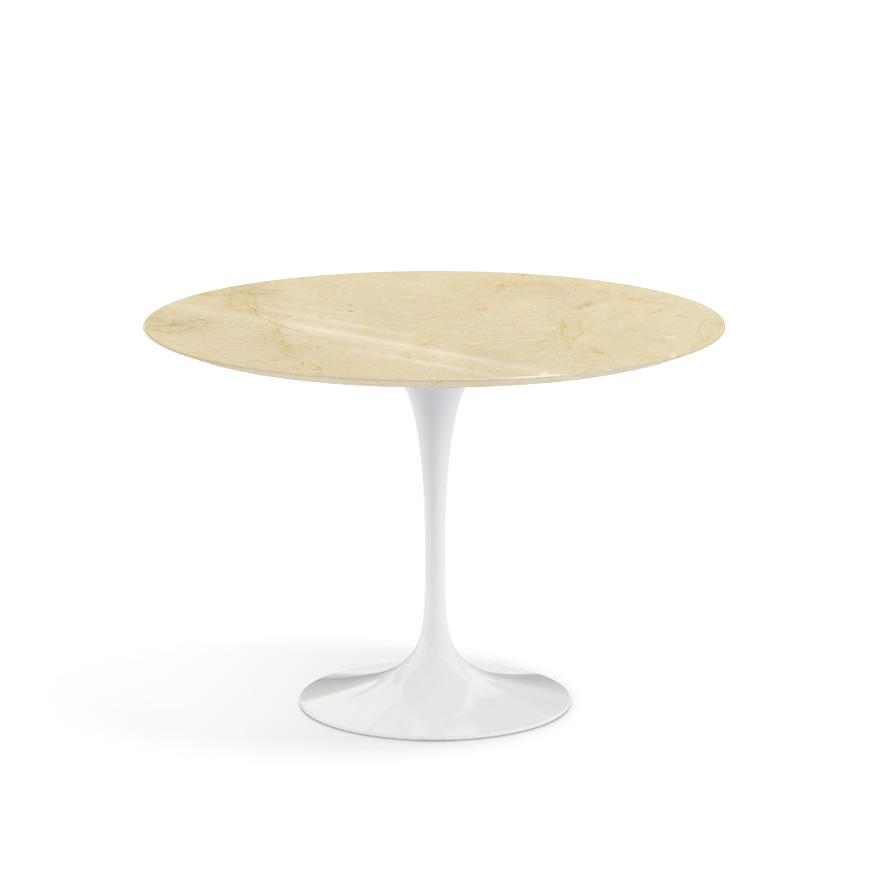 Saarinen 42" Round Dining Table Dining Tables Knoll White Empire Beige Coated Marble
