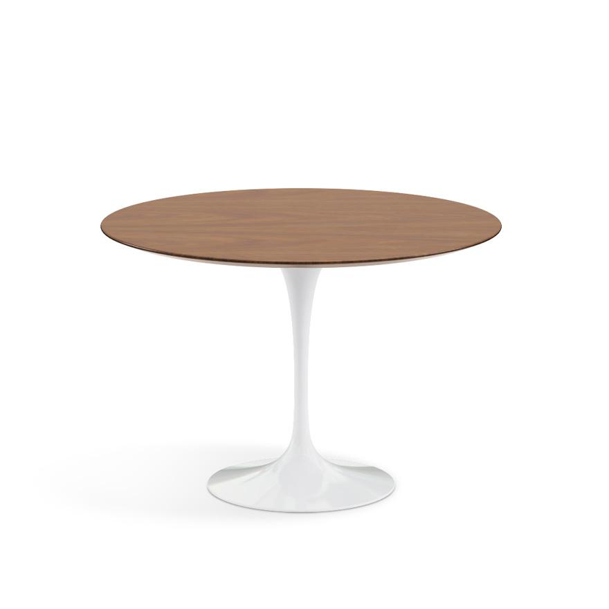 Saarinen 42" Round Dining Table Dining Tables Knoll White Light Walnut Veneer