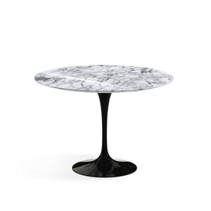 Saarinen 42" Round Dining Table Dining Tables Knoll Black Arabescato Coated Marble 
