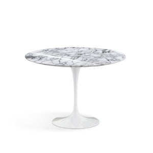Saarinen 42" Round Dining Table Dining Tables Knoll White Arabescato Coated Marble 