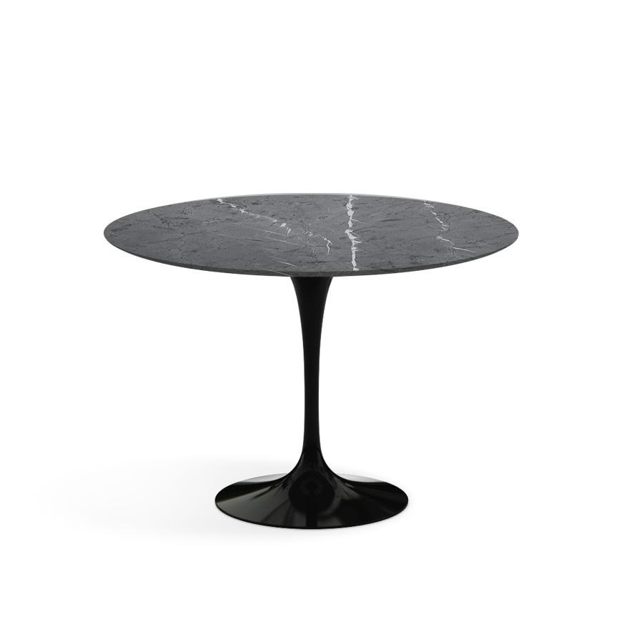Saarinen 42" Round Dining Table Dining Tables Knoll Black Grigio Marquina marble, Satin finish